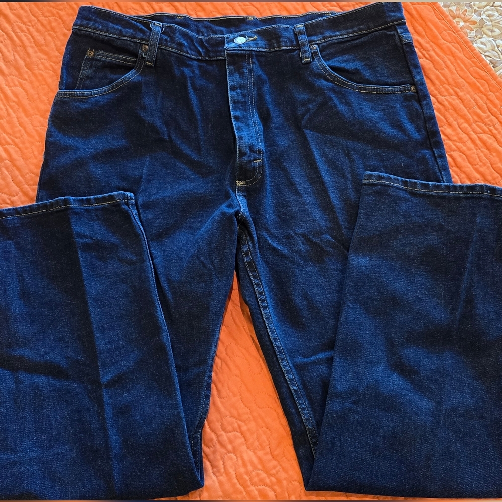 Wrangler Men's Dark Blue Denim Straight Jeans 38W X 29L Nearly New!